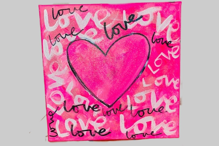 Original Heart and Love 10 X 10 Thin Sides Painted on Canvas Perfect Gift or Decoration in Small Room Personalization - Etsy