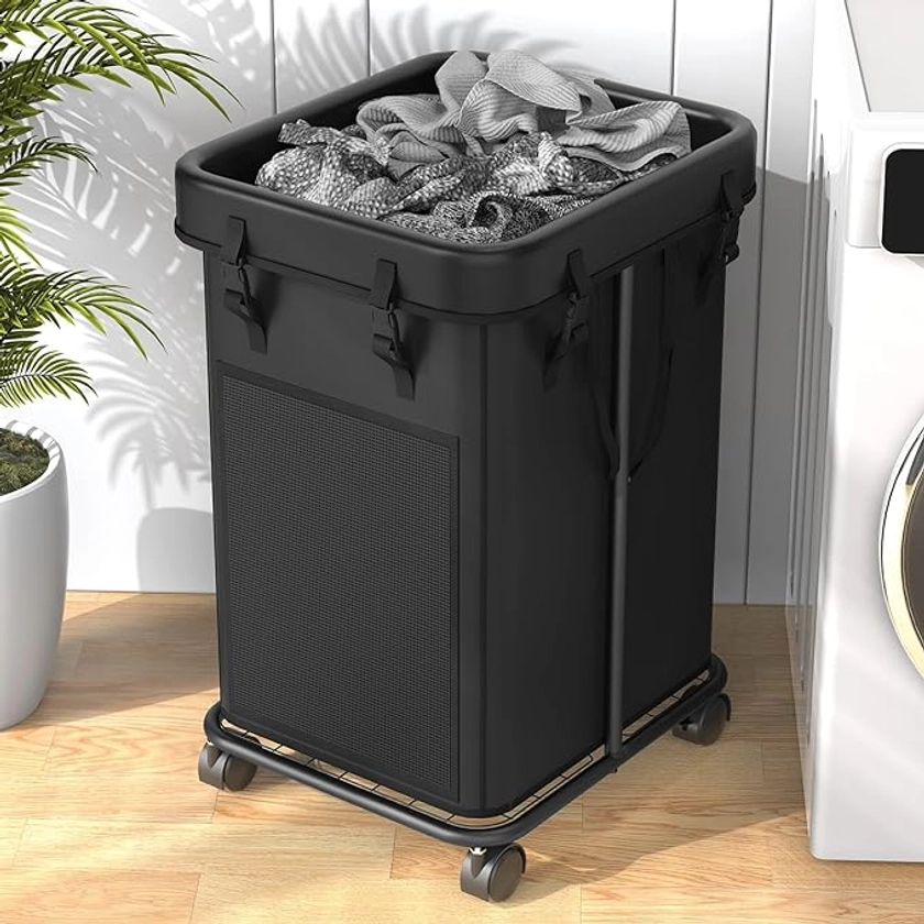 Amazon.com: YKDIRECT 150L Large Laundry Hampers, Oxford Fabric Laundry Hampers Clothes Hampers, Metal Frame and Removable Bag Design with Wheels, Suitable for Bedroom, Bathroom, Dorm Room, Laundry Room (Black) : Home & Kitchen