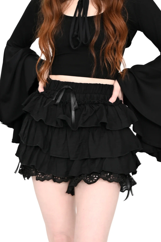 Black Ruffle Bloomers