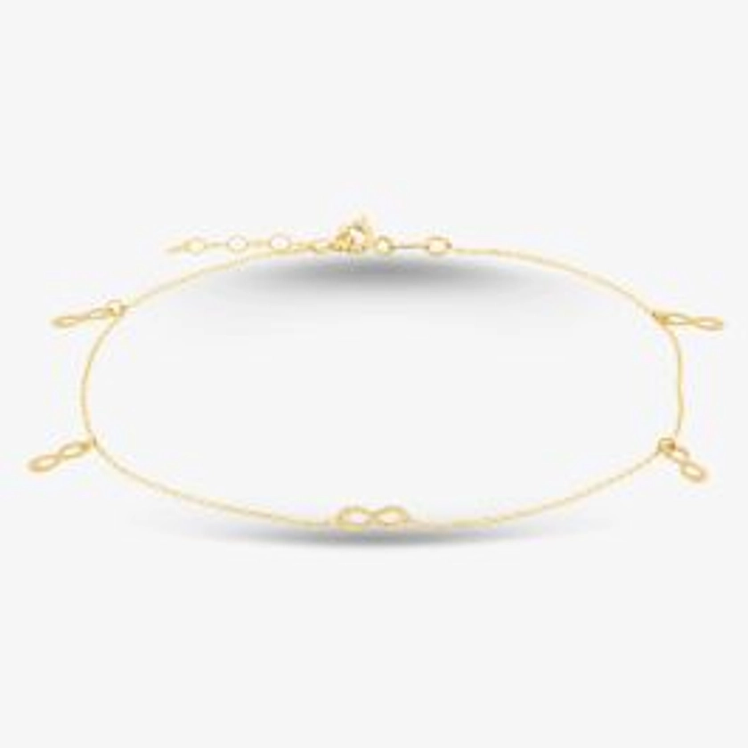 9ct Yellow Gold Infinity Anklet 1.28.0145