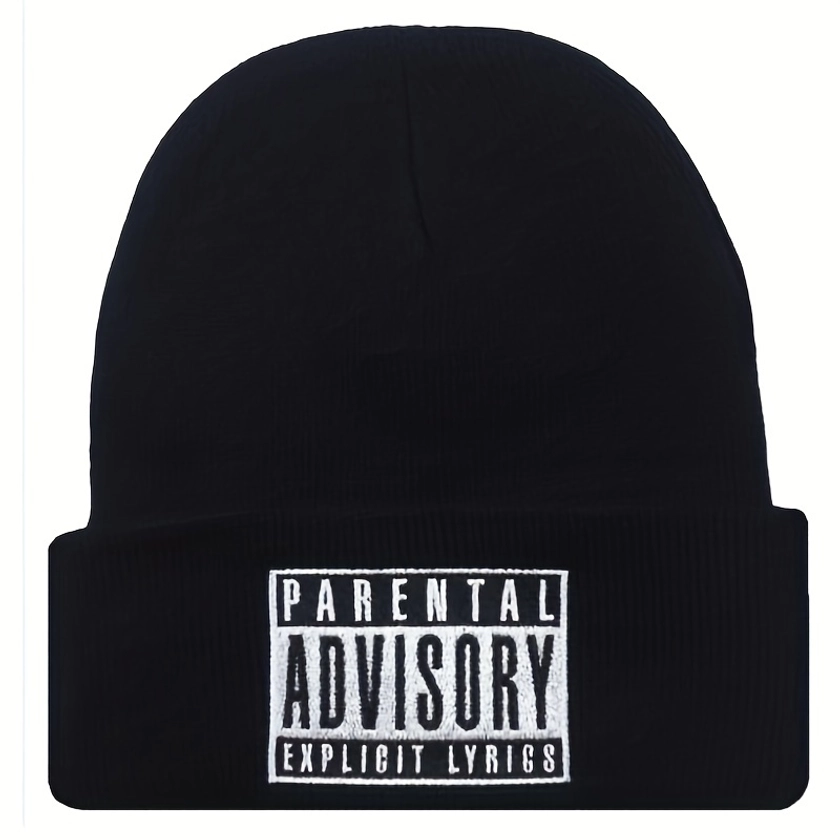 Trendy Embroidery Graphic Beanie Solid Color Simple Couple Beanies Casual Elastic Knit Hats Lightweight Skull Cap For Women & Men