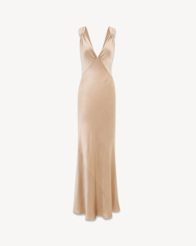 Robe en satin de soie | Saint Laurent | YSL.com