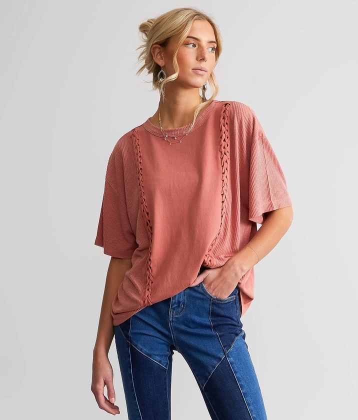 Braided Knit Oversized T-Shirt