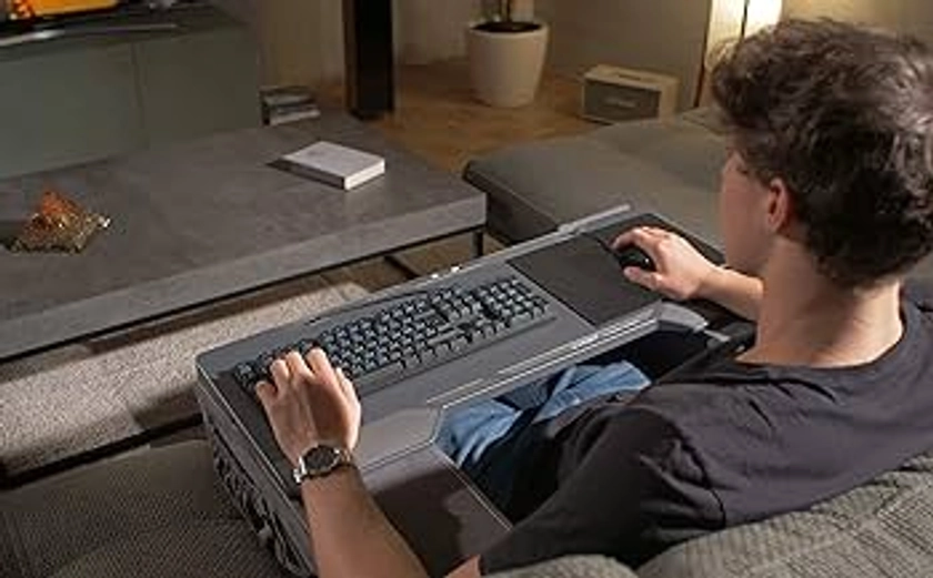 Couchmaster® CYCON² Fusion Grey, Couch Gaming Auflage für Maus & Tastatur (für PC, PS4/5, Xbox One/Series X), ergonomisches Lapdesk für Couch & Bett