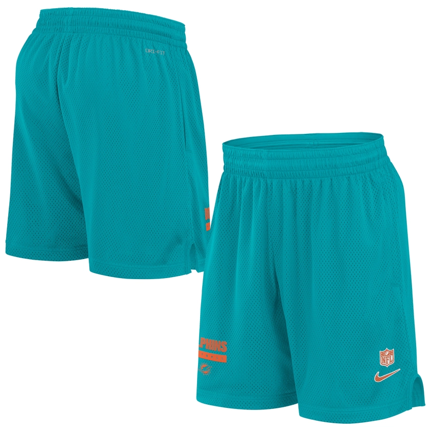 Miami Dolphins Nike 2024 Sideline Performance Mesh Shorts - Aqua