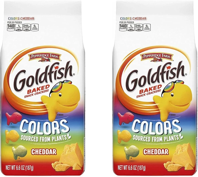 Pepperidge Farm Goldfish Crackers Cheddar Colors | 187g x 2 Pack