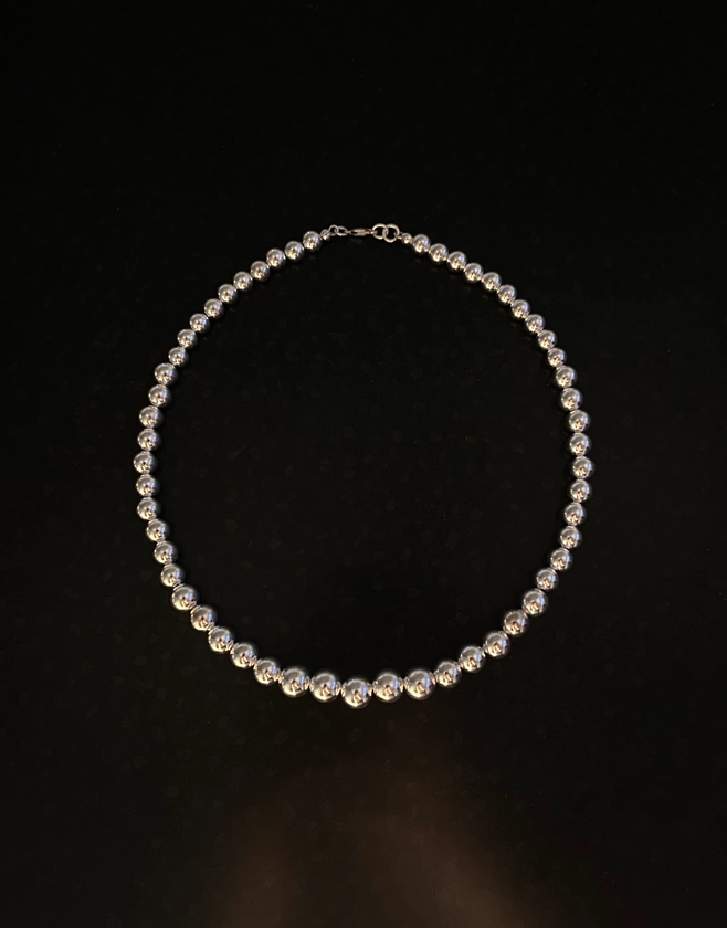 Silverball drop necklace
