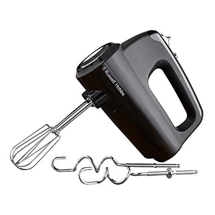 Russell Hobbs 24672 Desire Hand Mixer, Electric Hand Whisk and Dough Mixer Attachments, Matte Black, 350 W on OnBuy