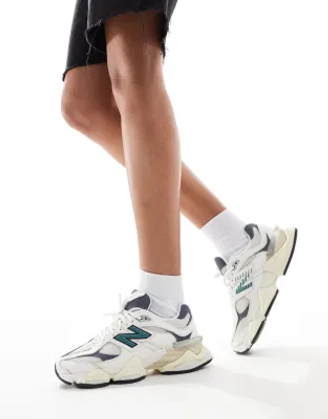 New Balance 9060 trainers in white and teal | ASOS