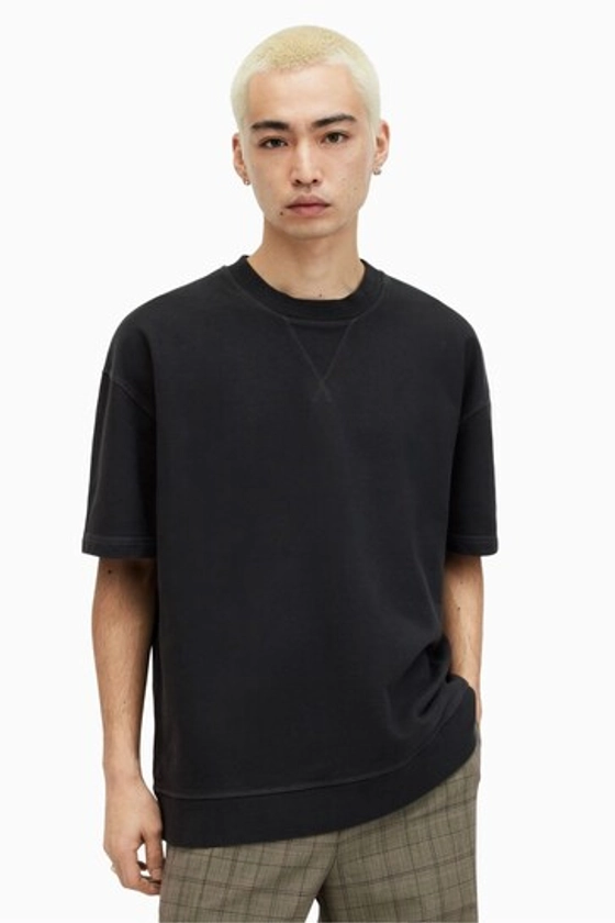 Buy AllSaints Black Winslow Short Sleeve Crew T-Shirt from the Next UK online shop