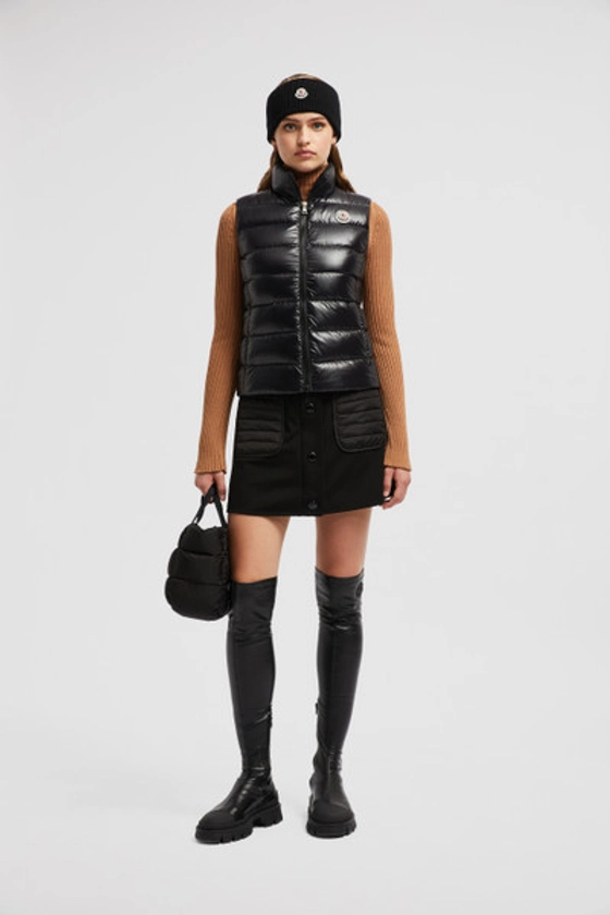 Black Ghany Down Vest - Vests for Women | Moncler CA