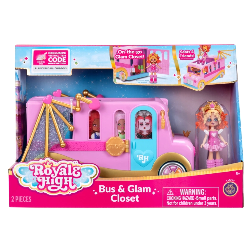 Royale High Bus & Glam Closet - (1) Exclusive Doll, On-the-Go Glam Closet, Moveable Wings, Working Wheels and Room for 4 Friends - Walmart.com