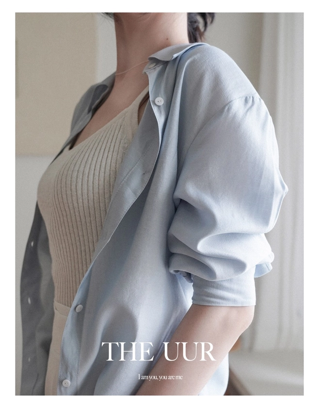 [ss ver.] uur sheer moved all shirts-blouse [water-blue] - 유유알