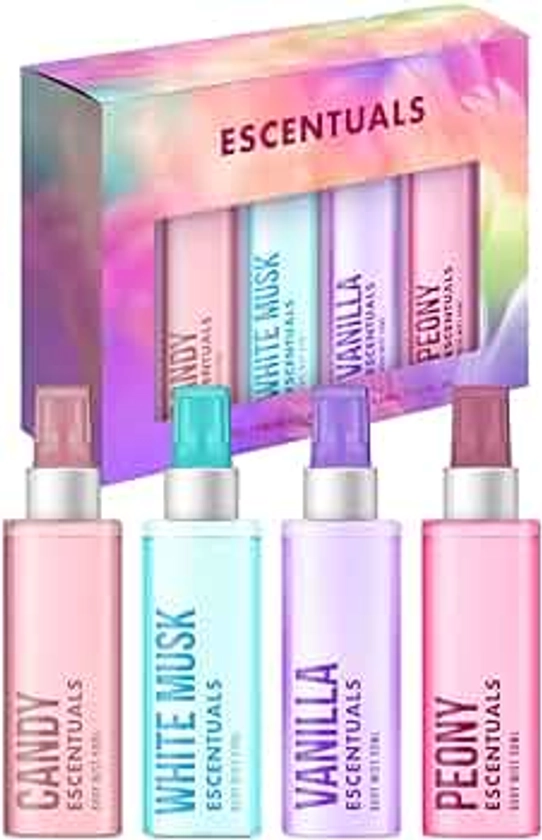 Escentuals Mini Mist Womens Gift Set, Body Mist Fragrance Spray 4 x 50ml