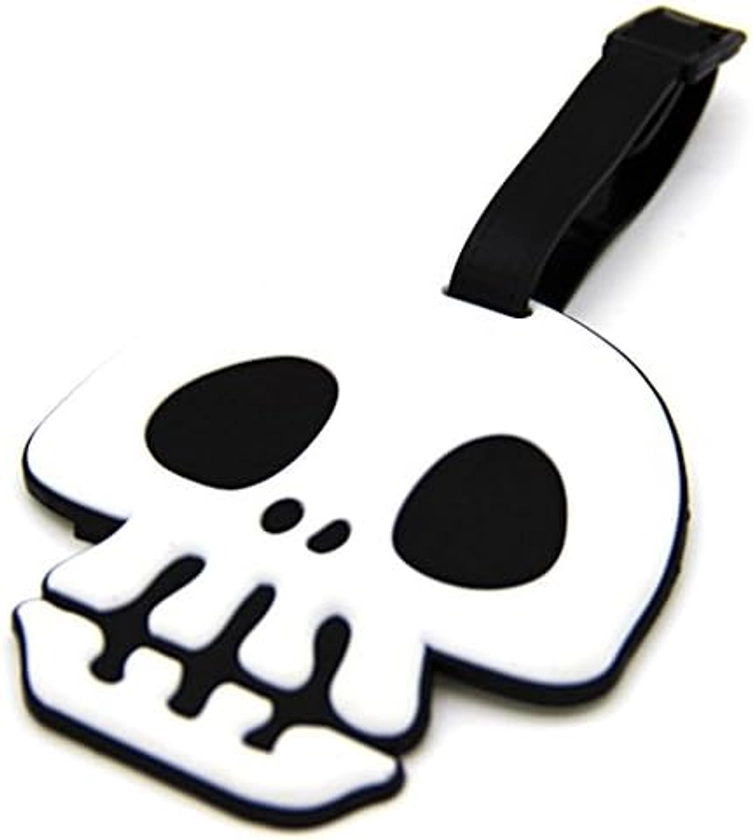 CellDesigns Punk Skull Luggage Tag Suitcase ID Tag with Adjustable Strap