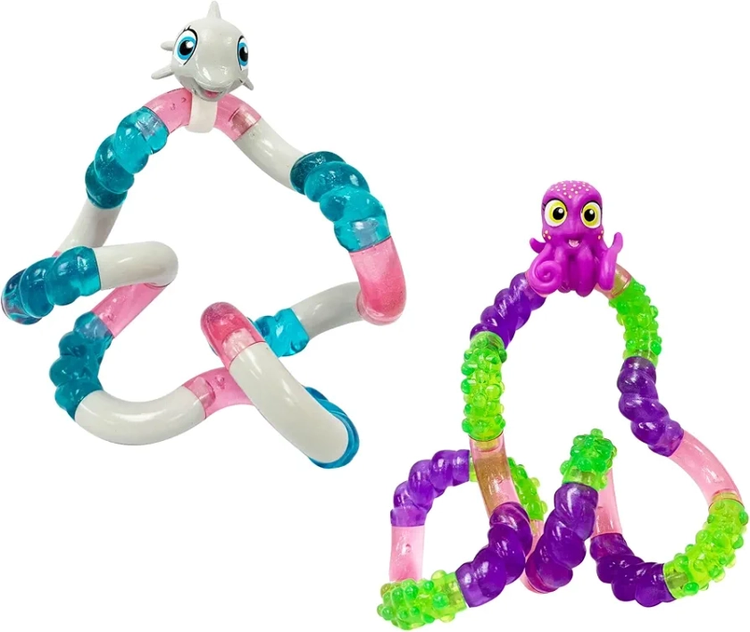 Tangle Pets Aquatic 2-Pack Dolphin and Octopus - Cute Fidgets for Boys and Girls - Aquatic Fidget Toys - Sea Creature Fidget Toys - Tangle Fidgets