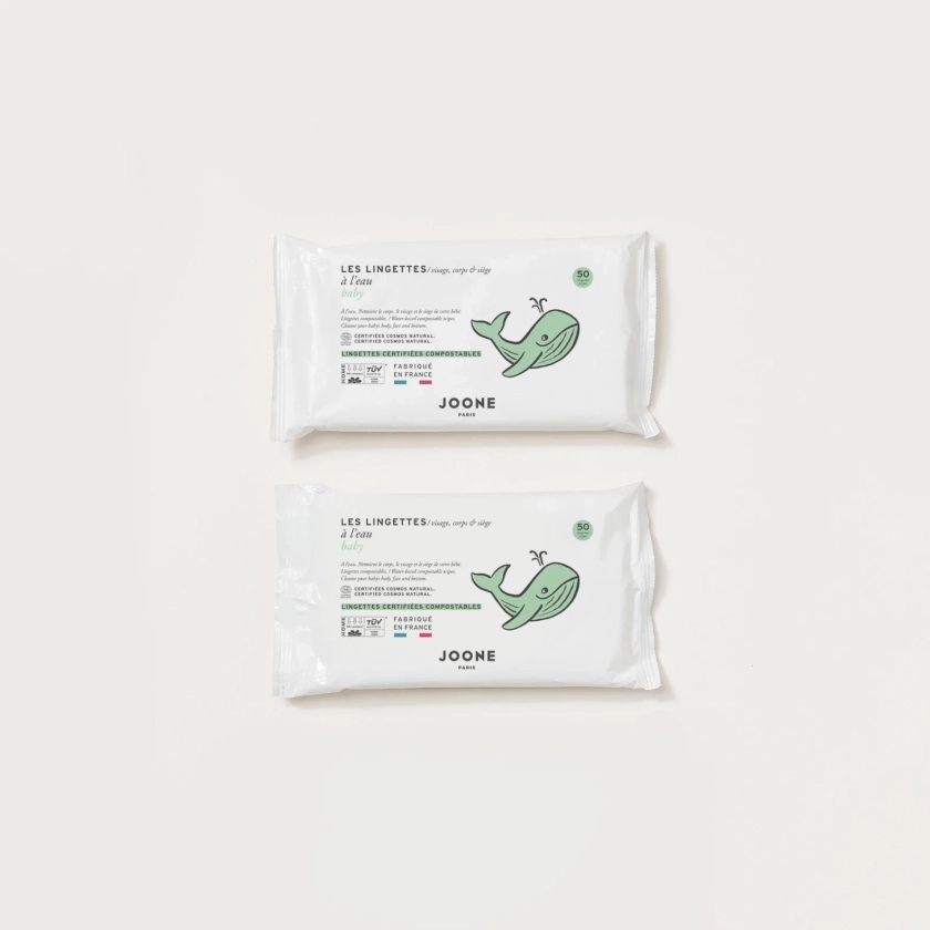 Les 2 paquets de lingettes à l'eau compostables (COSMOS NATURAL)