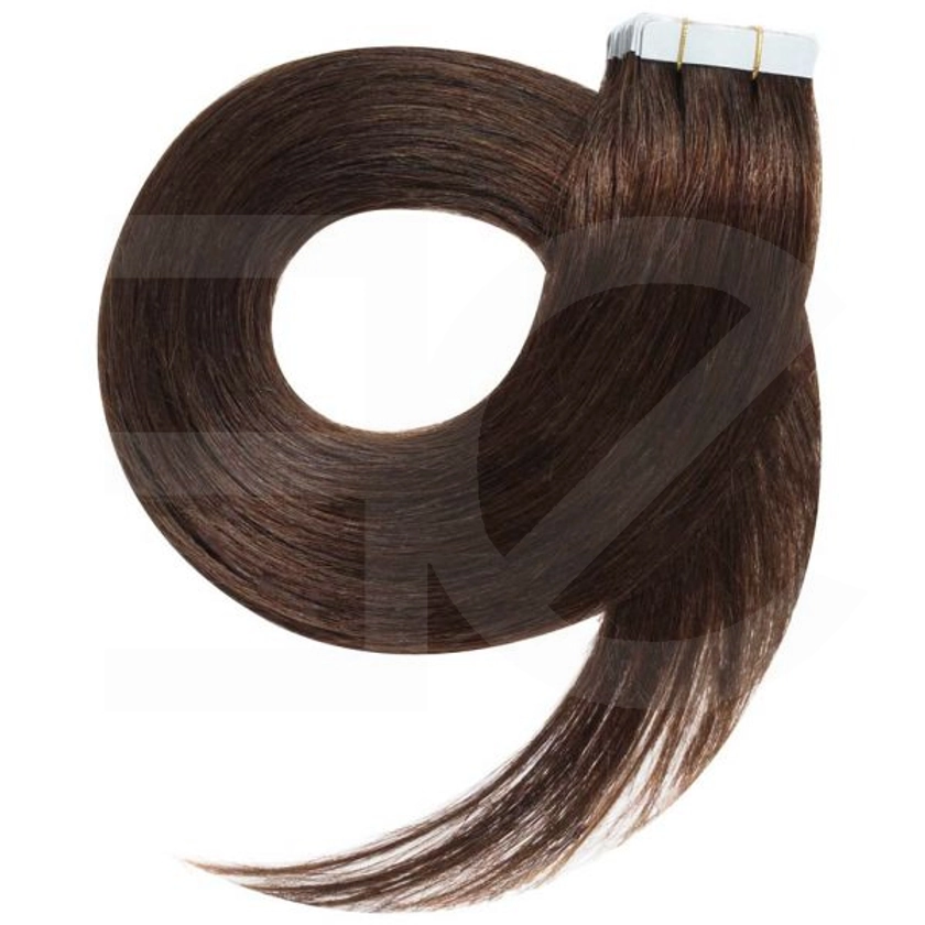 Extensions adhésives chocolat cheveux raides 63 cm - Elite Extensions