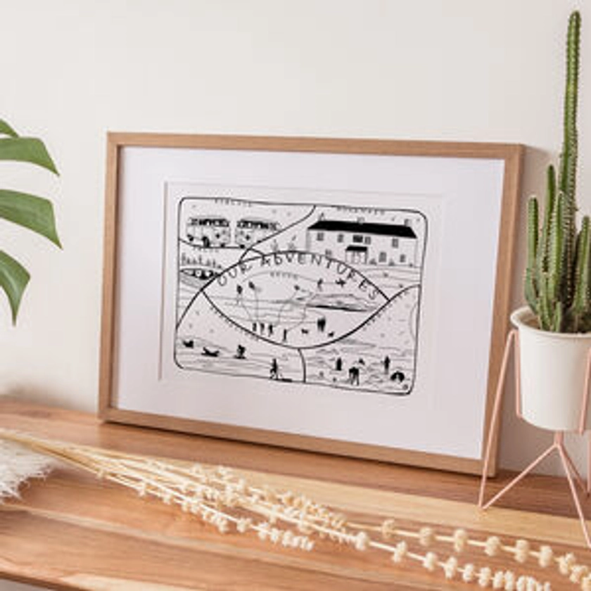 Personalised Hand Drawn Favourite Family Memories Print