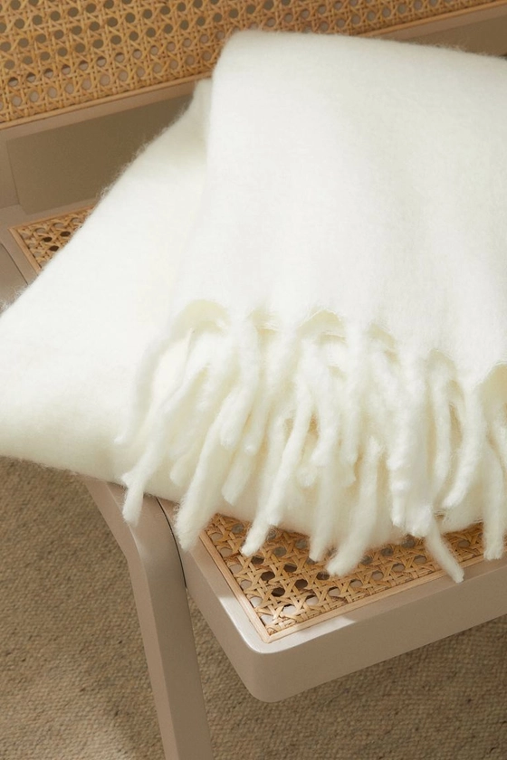 Plaid en laine mélangée - Blanc - Home All | H&M FR