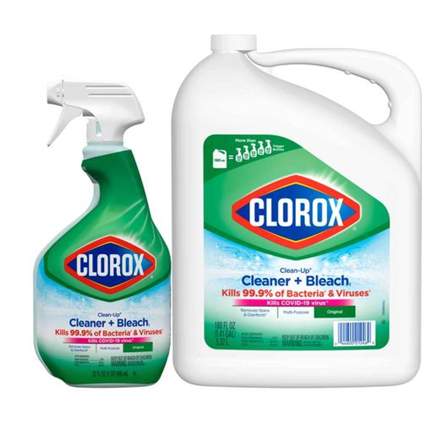 Clorox Clean-up Limpiador, Blanqueador y Desinfectante 5.32 L + 946 mL / 180 oz + 32 oz