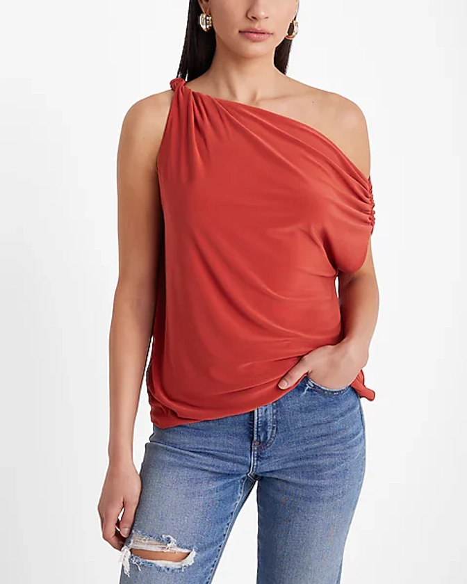 Relaxed Twisted Asymmetrical One Shoulder Top