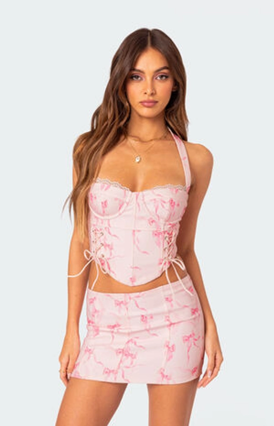 Edikted Makayla Printed Corset | PacSun