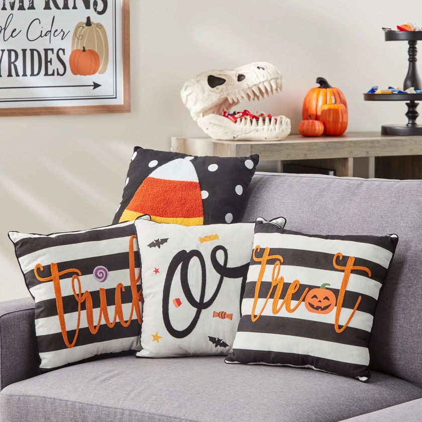 Halloween Decorative Pillow Set, Assorted Designs, 4 Count, Way To Celebrate