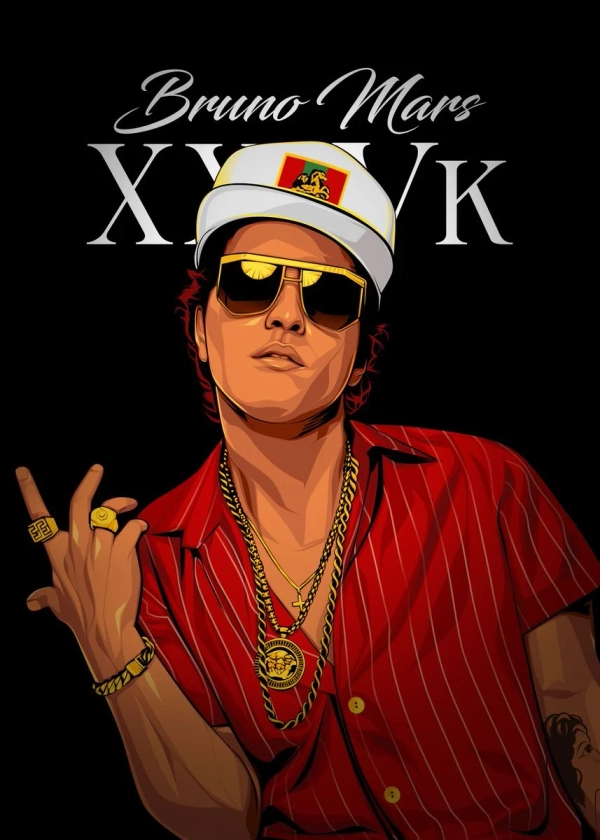 'Bruno Mars' Poster, picture, metal print, paint by RBNZ | Displate