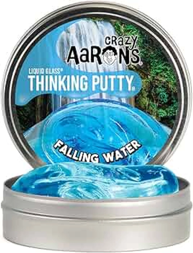 Crazy Aaron's Transparent Thinking Putty - 4" Falling Water Liquid Glass See Through Putty Tin - 90 Grams, Never Dries Out