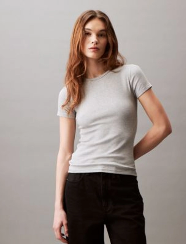 Cotton Contour Rib T-Shirt | Calvin Klein