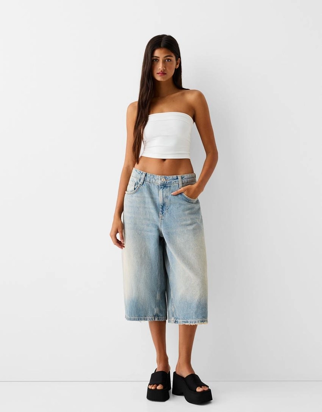 Bermuda short baggy en jean - Jeans - BSK Teen