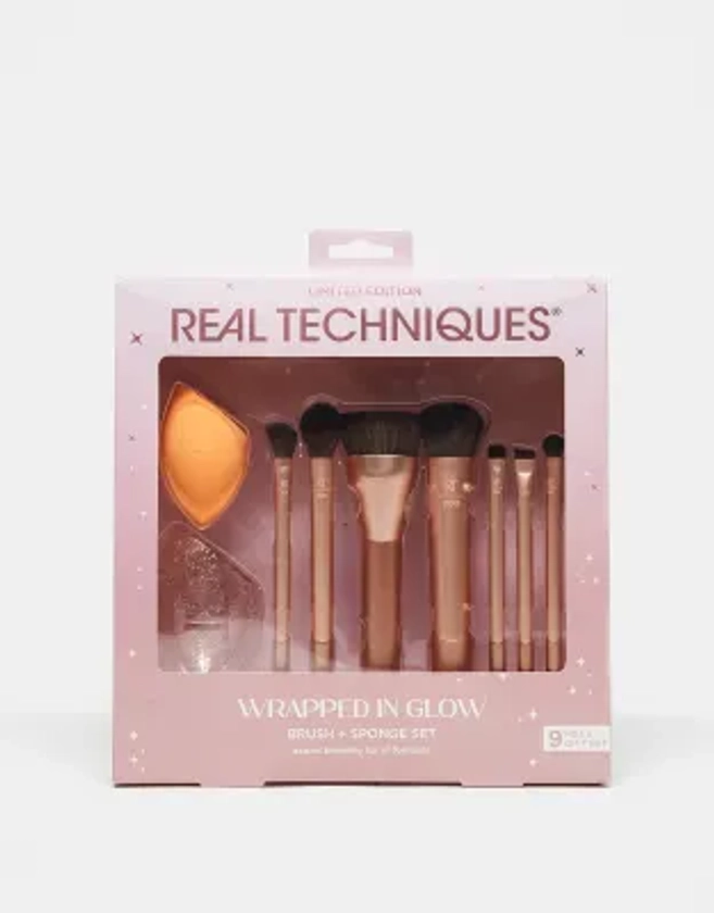 Real Techniques Wrapped In Glow Brush + Sponge Set - 30% saving | ASOS