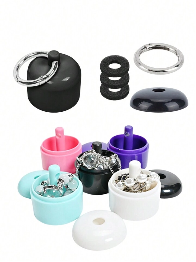 1/2/5PCS Jewelry Box Case,Women's Keychain,Traveling Jewelry Holder Storage, Pill Box Keychain Container,Travel Jewelry Case Organizer Portable Ring Box Container Storage For Women Men Carrying Earrings Necklaces On Trip,Jewelry Box Case, Traveling Jewelry Holder Storage, For Car Keys, Mobile Phones, Cameras, Wallets, ID Cards, Badge Cards, Wristband Keychains,Suitable Gift For Girls, Boys, Men And Women, College, High School And Sports Rings. Anniversary, Birthdays, Christmas, Valentines Day