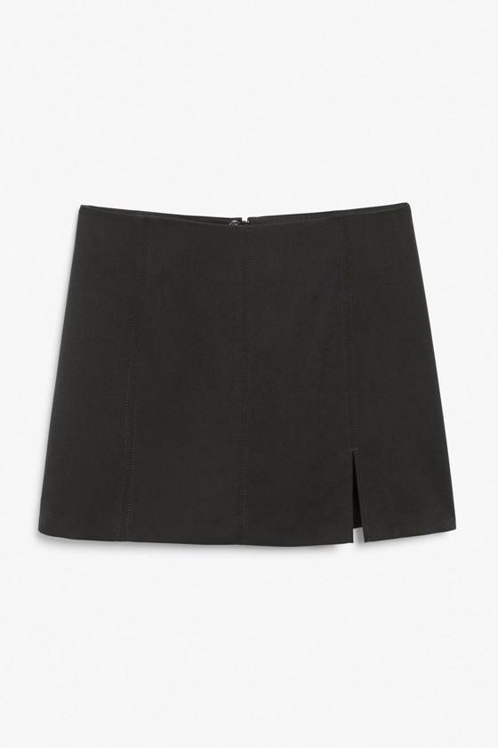 Black a-line mini skirt - Black - Monki GB