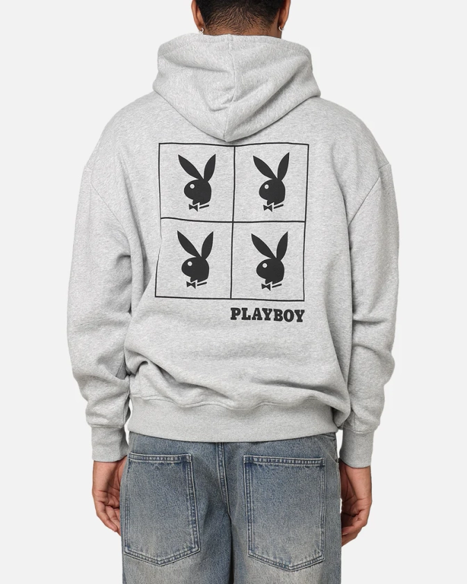 Playboy RHD Sqaured Hoodie Grey Marle