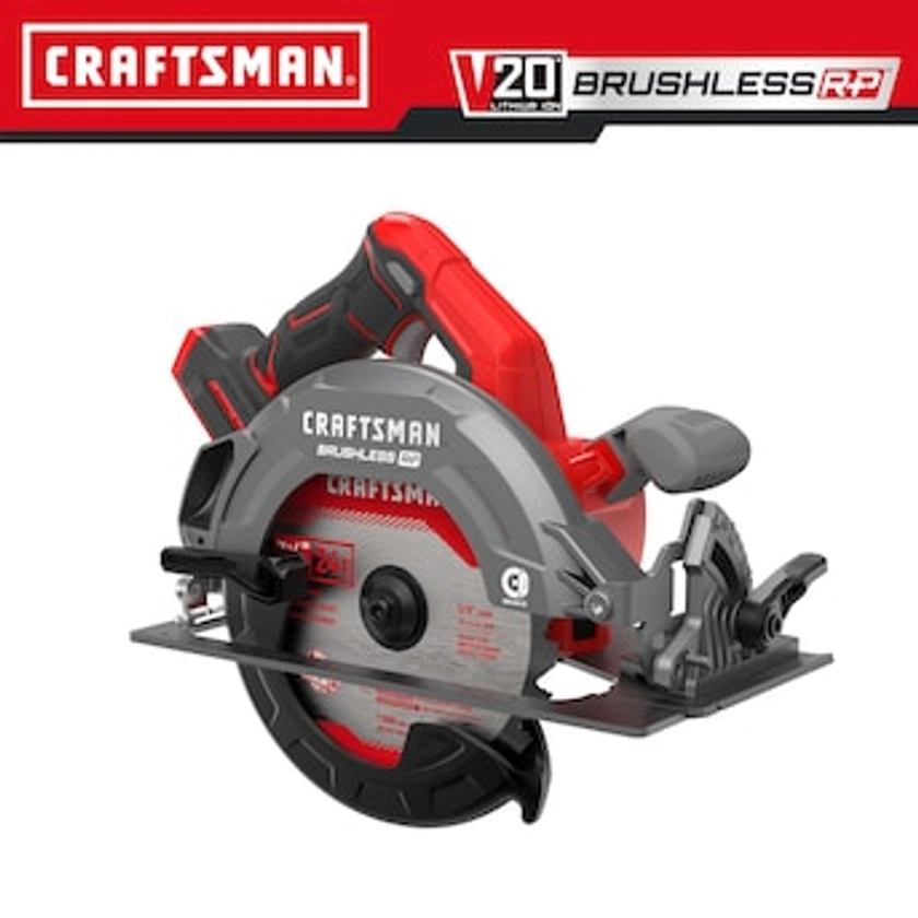 CRAFTSMAN V20 RP 20-volt Max 7-1/4-in Brushless Cordless Circular Saw (Bare Tool) in the Circular Saws department at Lowes.com