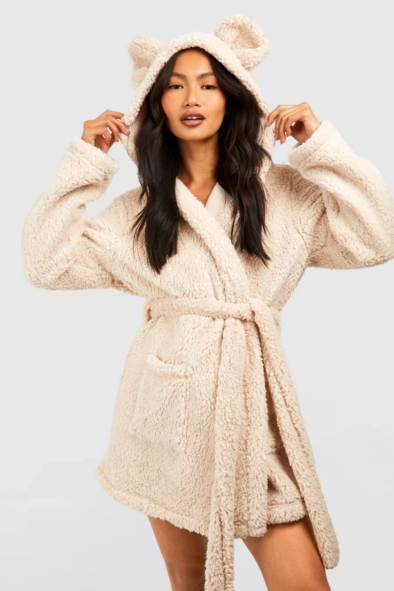 Super Soft Hooded Fleece Dressing Gown