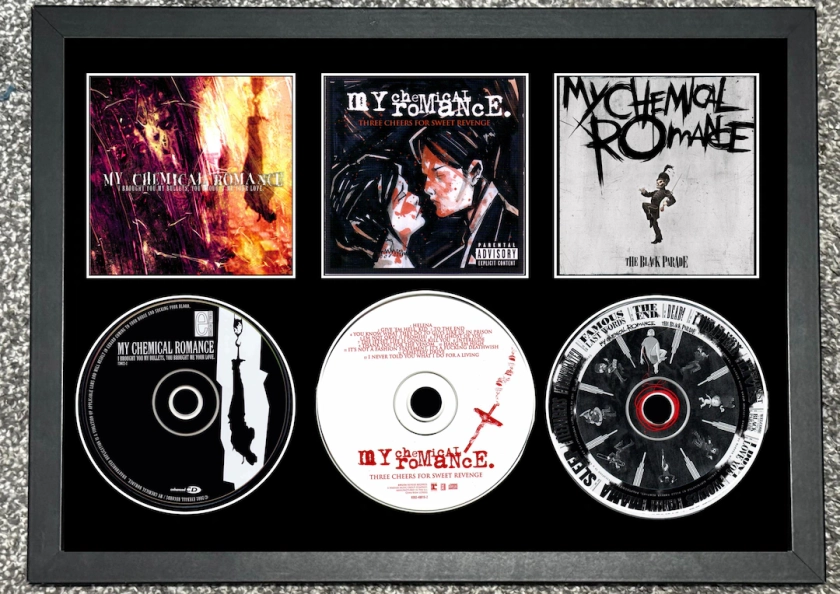 My Chemical Romance | I Brought You The Bullets.. | Three Cheers... | The Black Parade | Triple CD Wall Display | Frame Not Included |