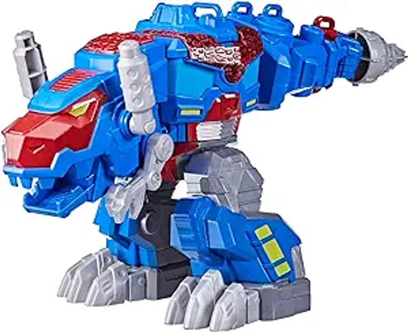 Transformers Dinobot Adventures Optimus Prime T-Rex Converting Toy with Lights and Sounds, 9+ Inch Action Figure, Ages 3 and Up