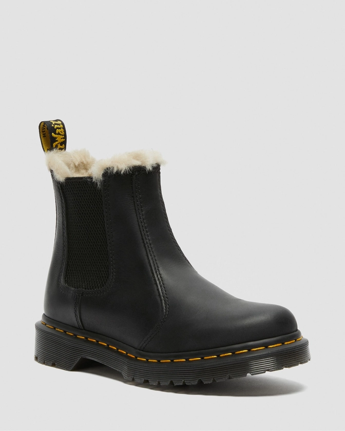 2976 Women's Faux Fur Lined Chelsea Boots in Black | Dr. Martens