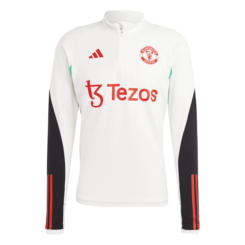 Sweat zippé Manchester United blanc rouge 2023/24