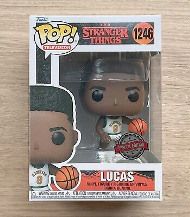 Funko Pop Stranger Things Lucas Basketball #1246 + Free Protector