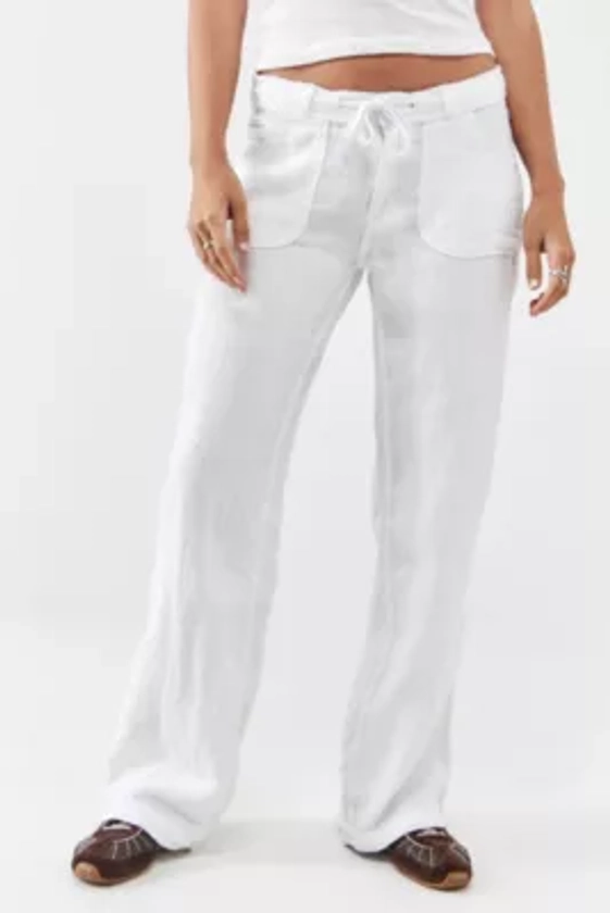 BDG - Pantalon en lin à cinq poches blanc