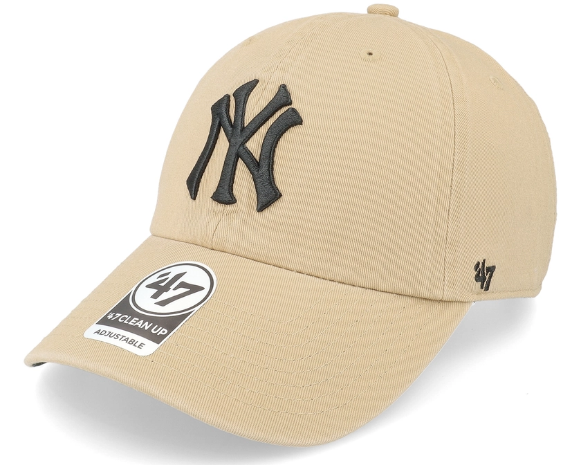New York Yankees Ballpark Clean Up Khaki Dad Cap - 47 Brand cap | Hatstoreworld.com