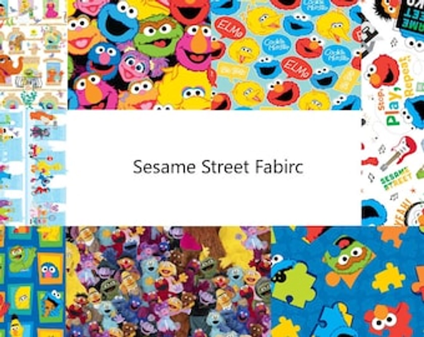 Sesame Street Licensed Fabric Collection #3 Cotton Fabric by the Yard