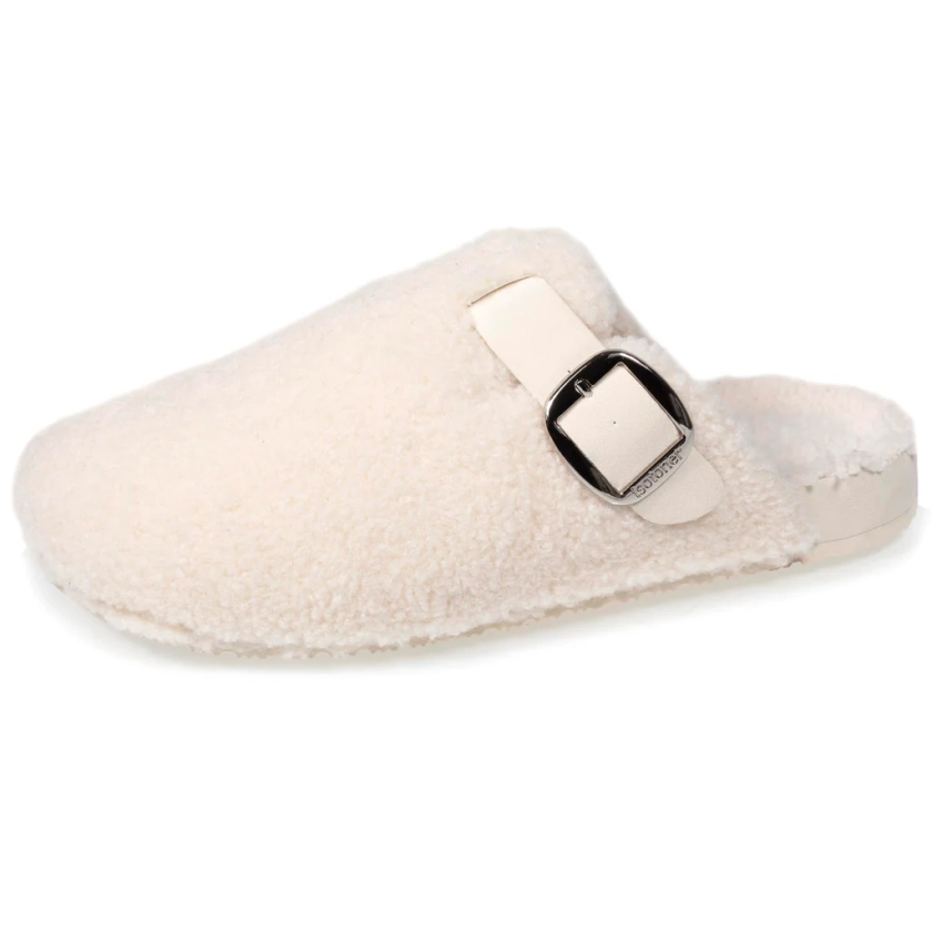 Chaussons mules Femme Sherpa Ivoire