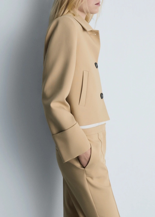 Jacket structure buttons - Woman | MANGO United Kingdom