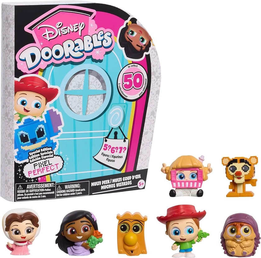 Just Play Collection Pixel Perfect Disney Doorables, Figurines Surprises à Collectionner de 3,8 cm, modèles aléatoires, Jouets pour Enfants à partir de 5 Ans