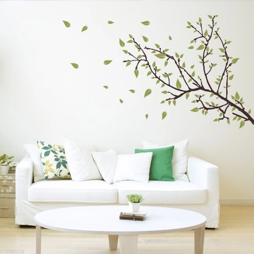 Sticker mural arbre et feuilles